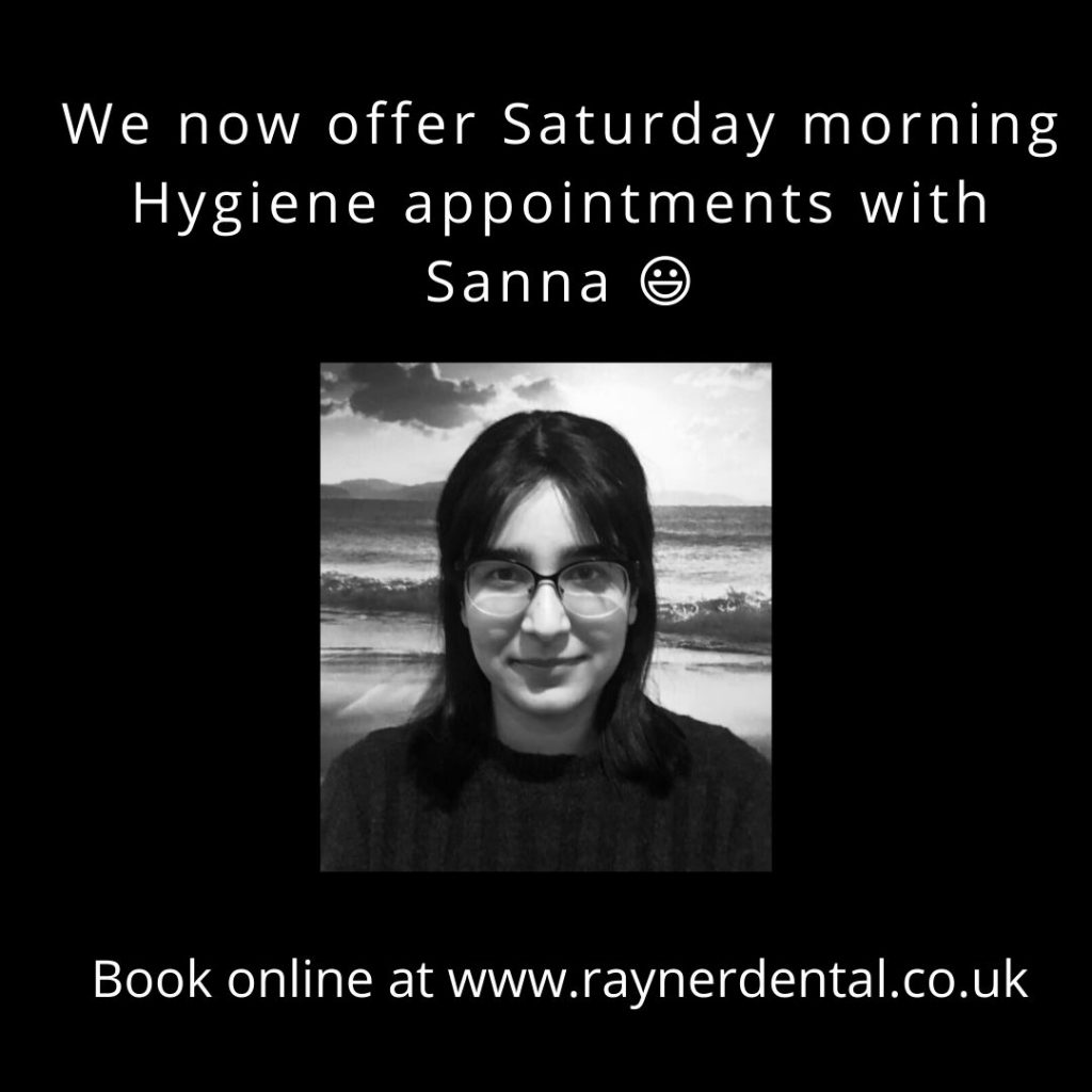 We now offer Hygiene visits on Saturday more with Sanna